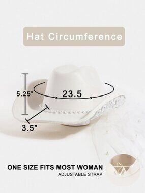 Bridesmaid Cowgirl Hat w/ veil